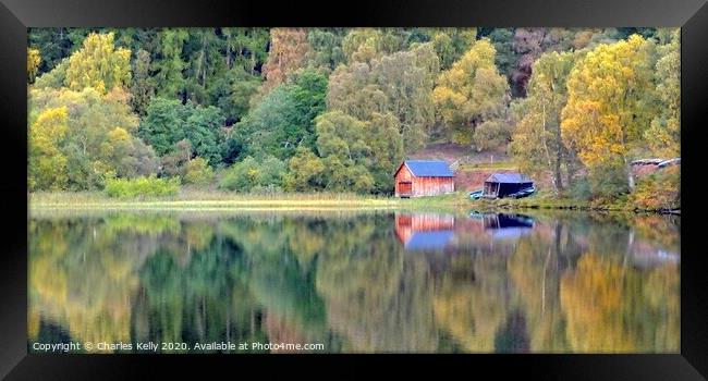 The Boathouse, Loch Alvie Framed Print by Charles Kelly