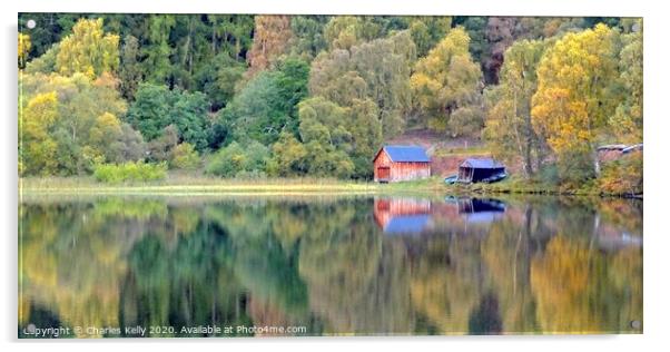 The Boathouse, Loch Alvie Acrylic by Charles Kelly
