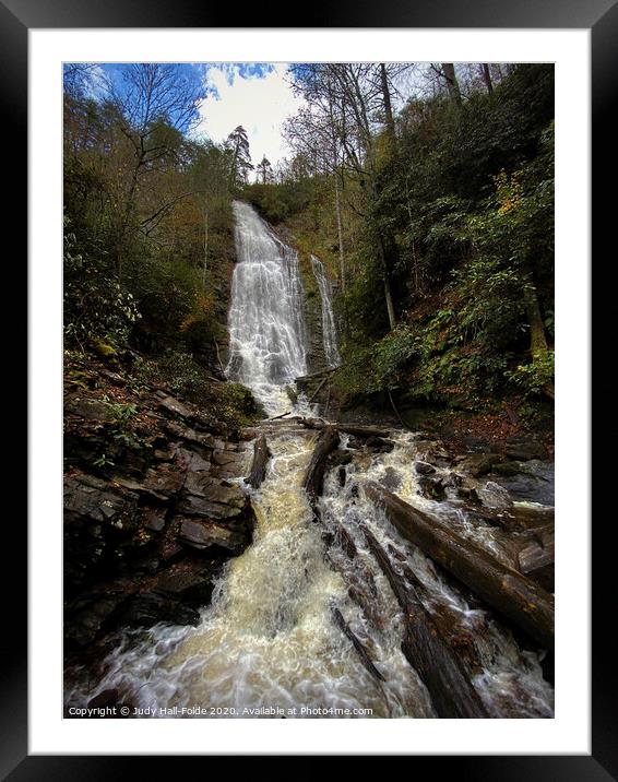 Mingo Falls 2 Framed Mounted Print by Judy Hall-Folde