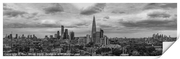 The London skyline Print by Paul James