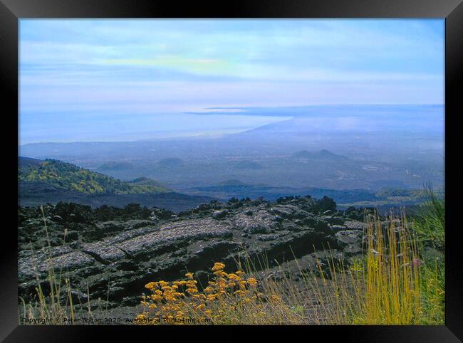 'On the slopes of Mt. Etna', Sicily, Italy Framed Print by Peter Bolton