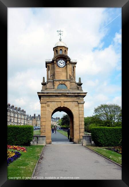 The Holbeck clock tower at Scarborough in Yorkshire. Framed Print by john hill