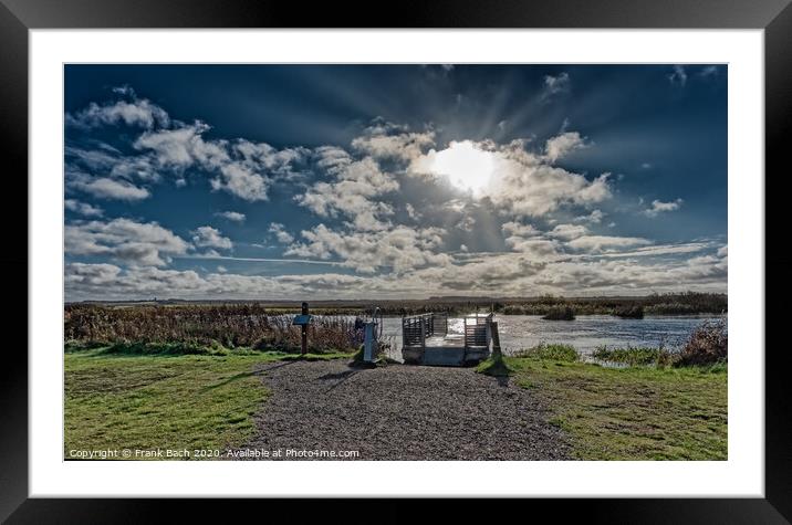 Tow ferry in Skjern meadows near pumping station North, Denmark Framed Mounted Print by Frank Bach