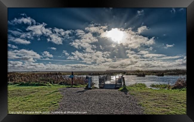 Tow ferry in Skjern meadows near pumping station North, Denmark Framed Print by Frank Bach