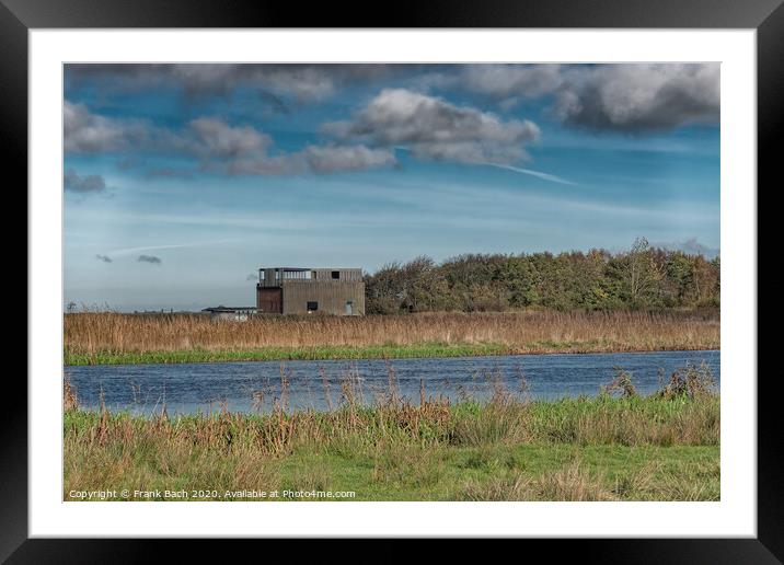 Pumping station North in the meadows wetlands of Skjern in Denmark Framed Mounted Print by Frank Bach