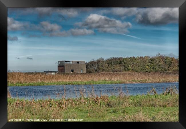 Pumping station North in the meadows wetlands of Skjern in Denmark Framed Print by Frank Bach