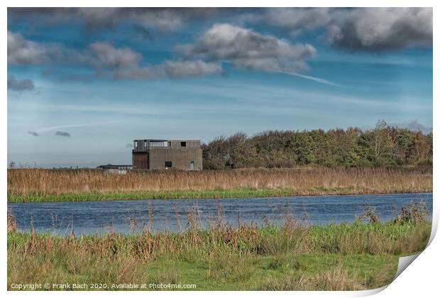 Pumping station North in the meadows wetlands of Skjern in Denmark Print by Frank Bach