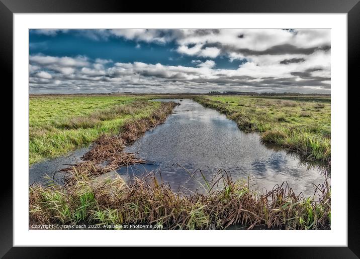 Wetlands meadows near Skjern in Denmark Framed Mounted Print by Frank Bach