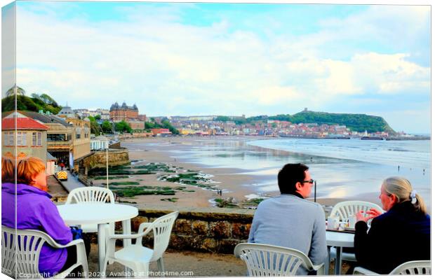 Scarborough bay at low tide from the clock cafe at Scarborough in Yorkshire. Canvas Print by john hill