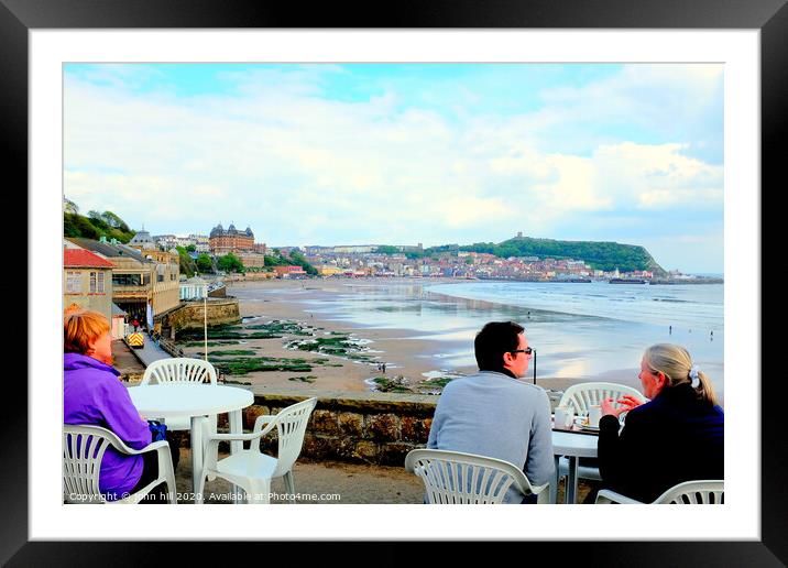 Scarborough bay at low tide from the clock cafe at Scarborough in Yorkshire. Framed Mounted Print by john hill