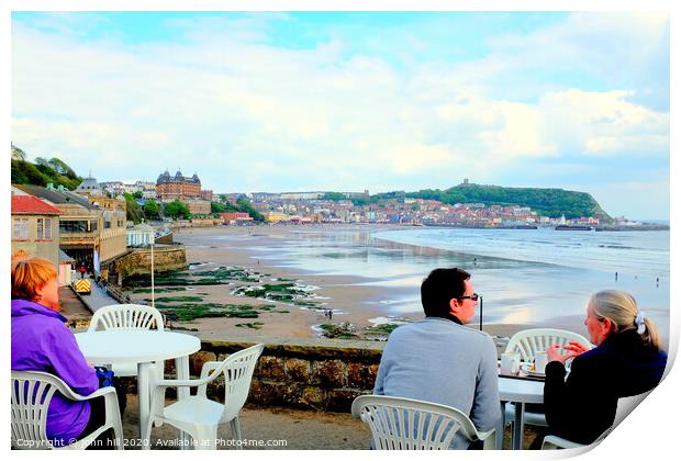 Scarborough bay at low tide from the clock cafe at Scarborough in Yorkshire. Print by john hill