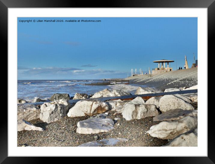 Cleveleys Beach Lancashire. Framed Mounted Print by Lilian Marshall