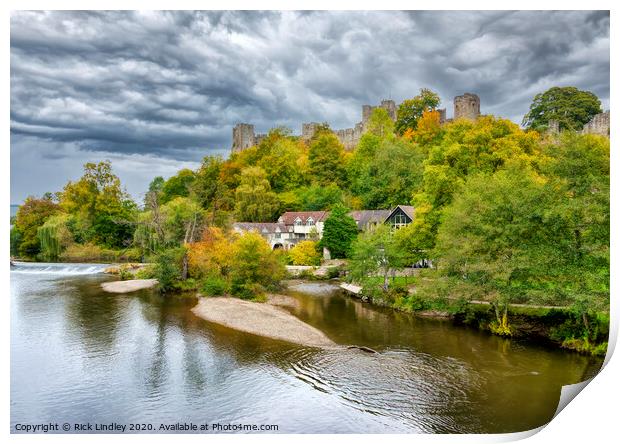 Ludlow Castle in Autumn Print by Rick Lindley