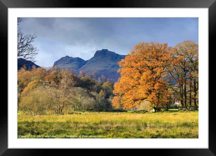 Lake District in Autumn - Langdale Framed Mounted Print by Chris Warham