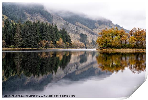 Loch Chon reflections Print by Angus McComiskey