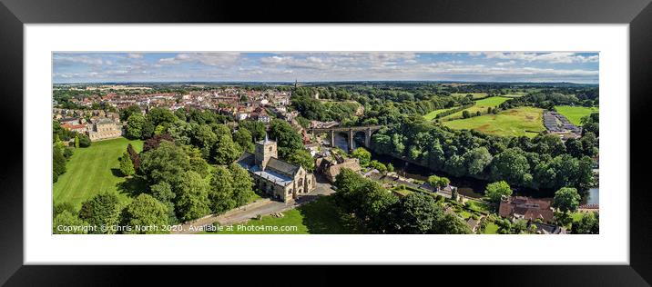 Knaresborough from the air. Framed Mounted Print by Chris North