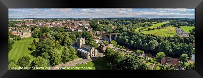 Knaresborough from the air. Framed Print by Chris North