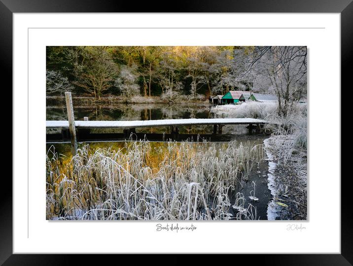 Boat sheds in winter Framed Mounted Print by JC studios LRPS ARPS