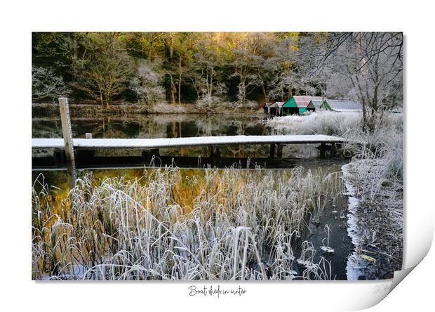 Boat sheds in winter Print by JC studios LRPS ARPS