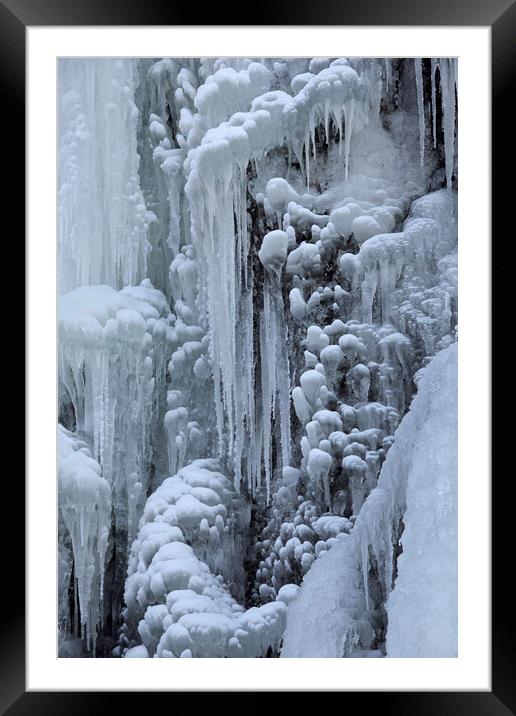 Frozen Radau Waterfall Framed Mounted Print by Arterra 