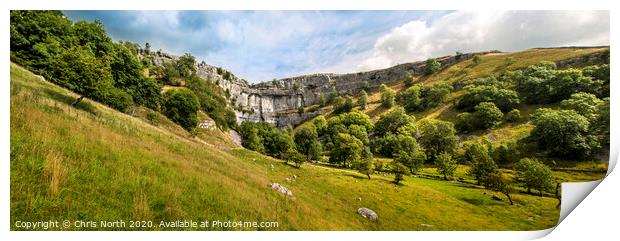 Malham Cove in Yorkshire. Print by Chris North