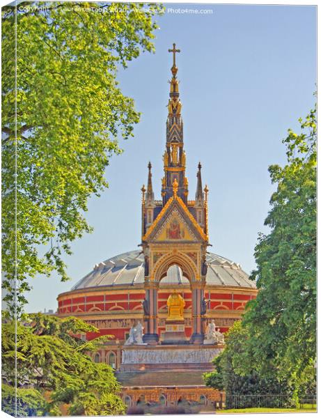 Albert Memorial and Hall, London Canvas Print by Laurence Tobin