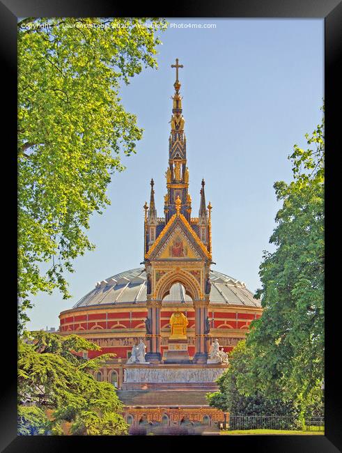 Albert Memorial and Hall, London Framed Print by Laurence Tobin