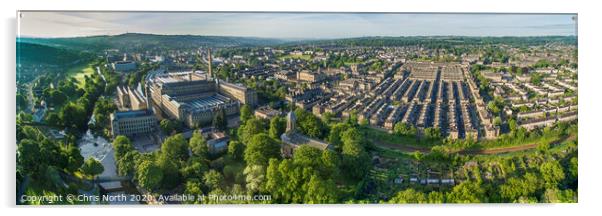 Saltaire, an Aeroview. Acrylic by Chris North