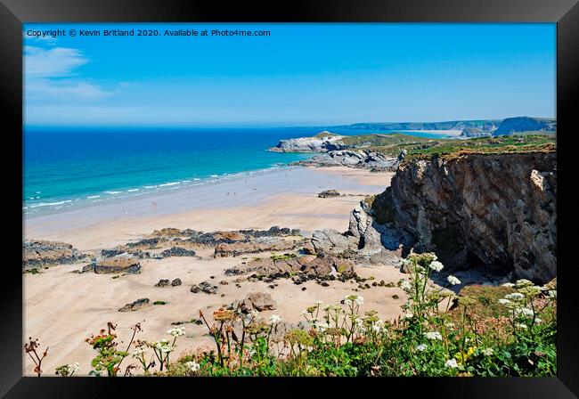 rugged cornish coastline Framed Print by Kevin Britland