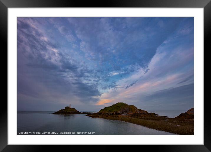 Sunrise Mumbles Lighthouse Framed Mounted Print by Paul James