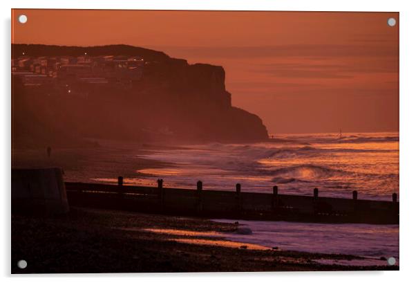 Cromer sunset Acrylic by Andrew Sharpe