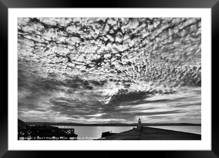 Magnificent Clouds Engulfing Brixham Lighthouse Framed Mounted Print by Paul F Prestidge
