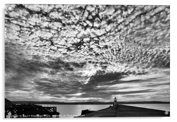 Magnificent Clouds Engulfing Brixham Lighthouse Acrylic by Paul F Prestidge