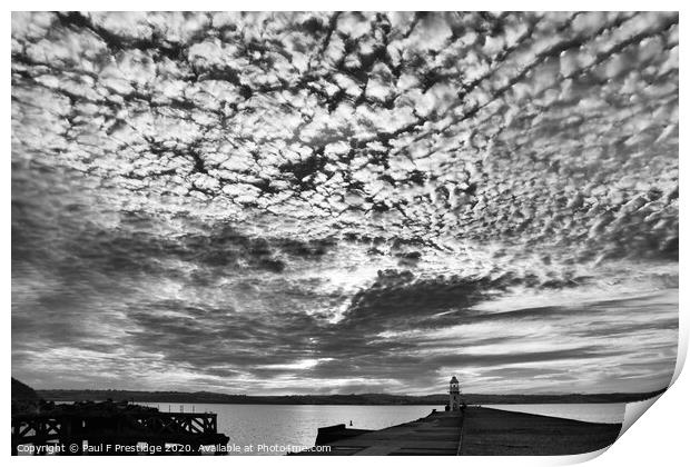 Magnificent Clouds Engulfing Brixham Lighthouse Print by Paul F Prestidge