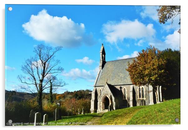 All Saint's Church, Herodsfoot, Cornwall. Acrylic by Neil Mottershead