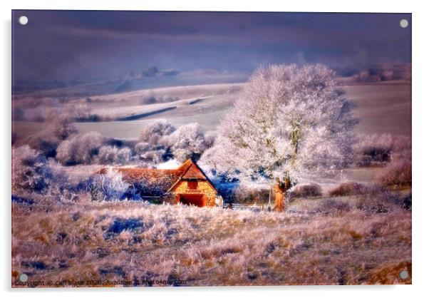 winter barn Acrylic by carl blake