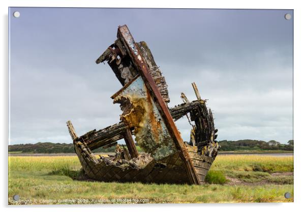Wreck, Fleetwood Marsh Acrylic by Caroline James