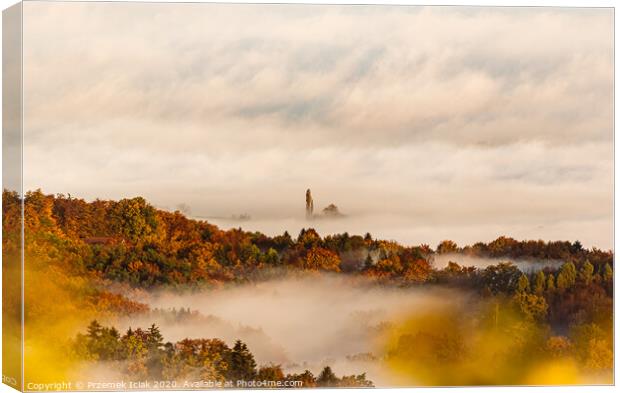 South styria vineyards landscape, Tuscany of Austria. Sunrise in autumn. Canvas Print by Przemek Iciak