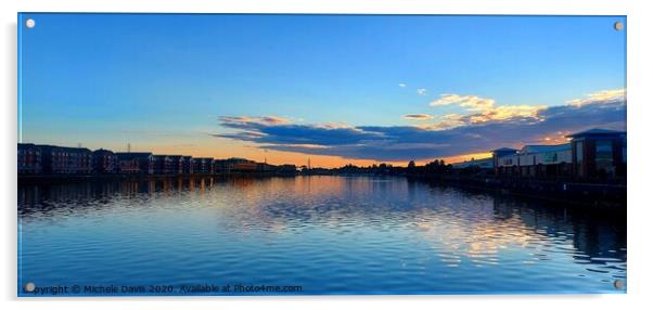 Sunset at Preston Docklands Acrylic by Michele Davis