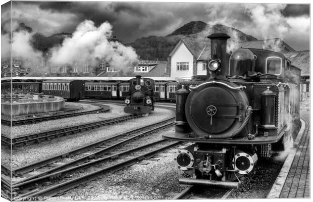 Merddin Emrys at Porthmadog harbour station Canvas Print by Peter Lovatt  LRPS