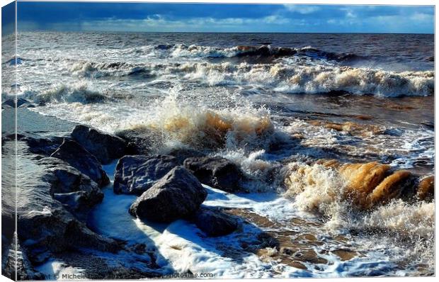 High Tide at Cleveleys beach Canvas Print by Michele Davis