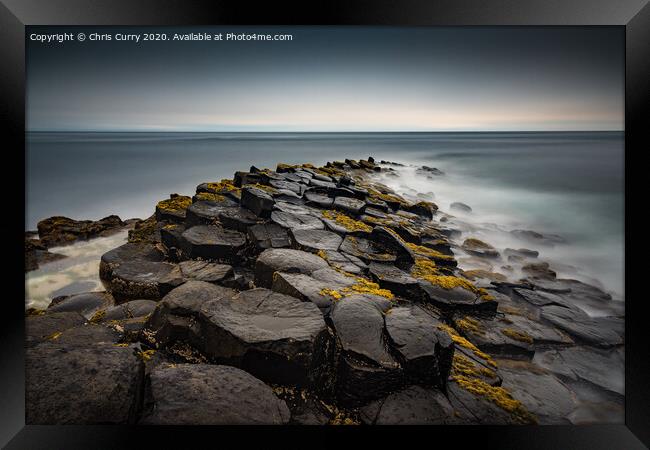 The Giants Causeway Antrim Coast Atlantic Ocean Northern Ireland Framed Print by Chris Curry
