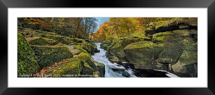 The Strid on the  River Wharfe Framed Mounted Print by Chris North