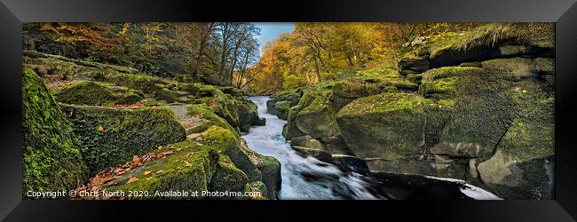The Strid on the  River Wharfe Framed Print by Chris North