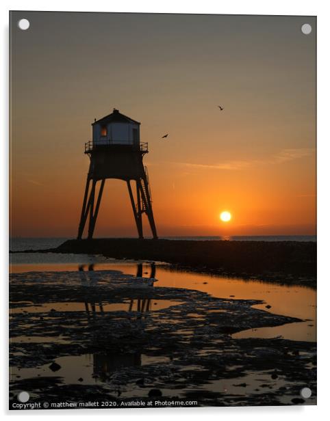 Dovercourt Sun Rise  Acrylic by matthew  mallett
