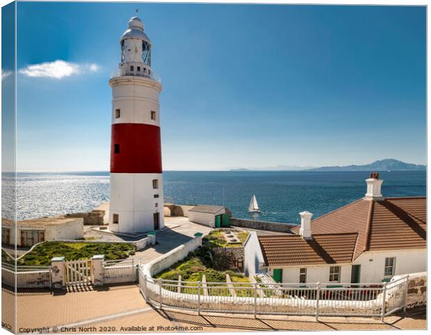 Europa Point Lighthouse, Gibraltar. Canvas Print by Chris North