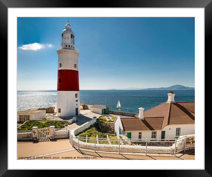 Europa Point Lighthouse, Gibraltar. Framed Mounted Print by Chris North
