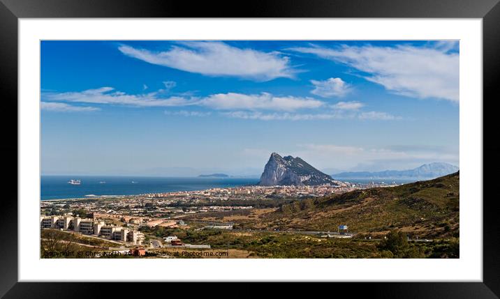 Gibraltar and the Mediterranean Sea. Framed Mounted Print by Chris North