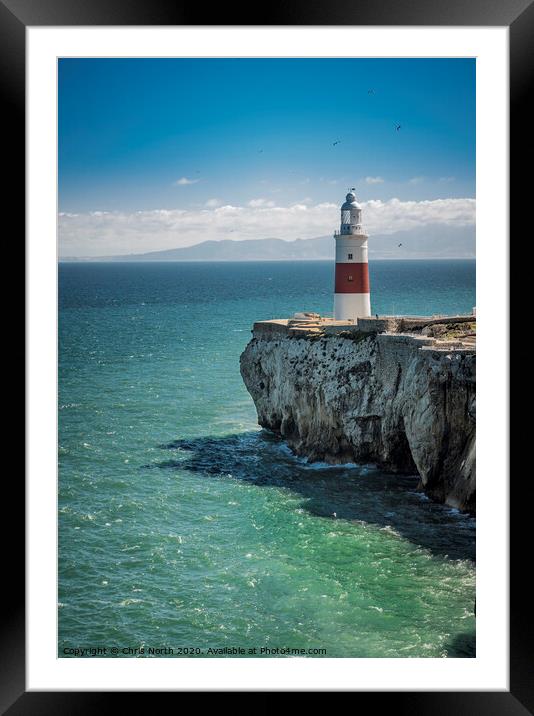 The Europa Point Lighthouse, Gibraltar. Framed Mounted Print by Chris North