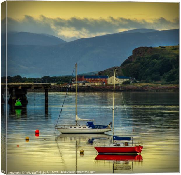 Moonlight On The Clyde At Fairlie Canvas Print by Tylie Duff Photo Art